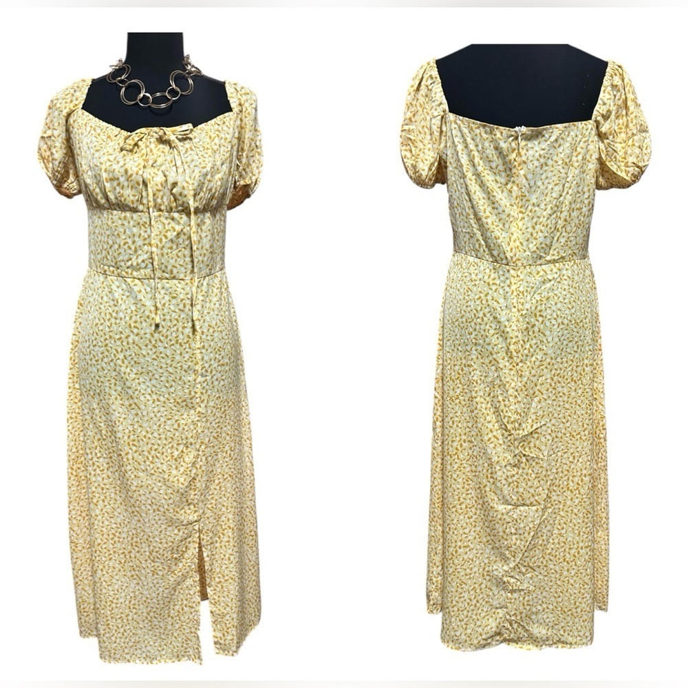 SHEIN Yellow Floral Women's Dress, Size L, NWOT